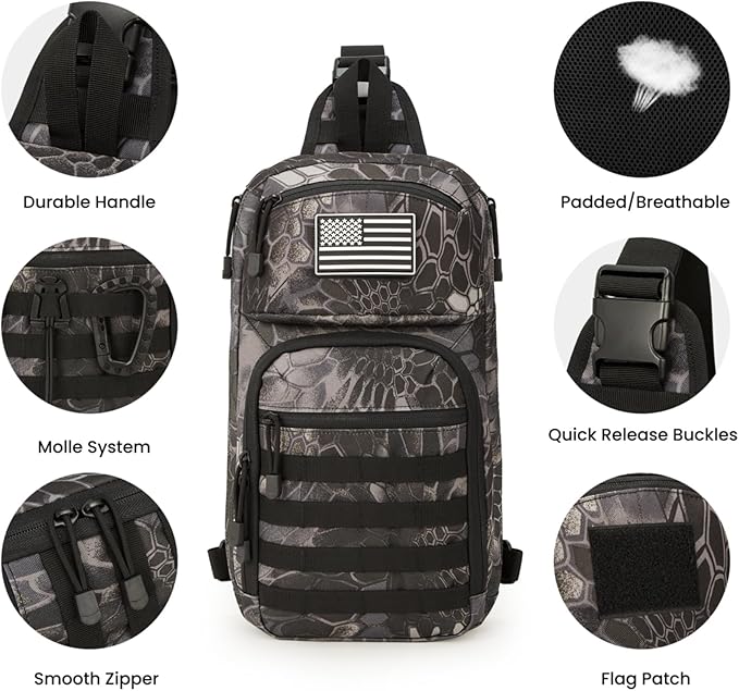 G4Free Outdoor Tactical Bag Backpack and 10L Tactical EDC Sling Bag Backpack