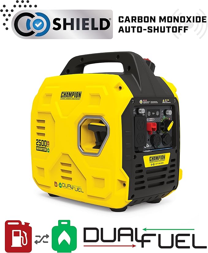 Champion Power Equipment 2500-Watt Dual Fuel Ultralight Portable Inverter Generator with Quiet Technology and CO Shield