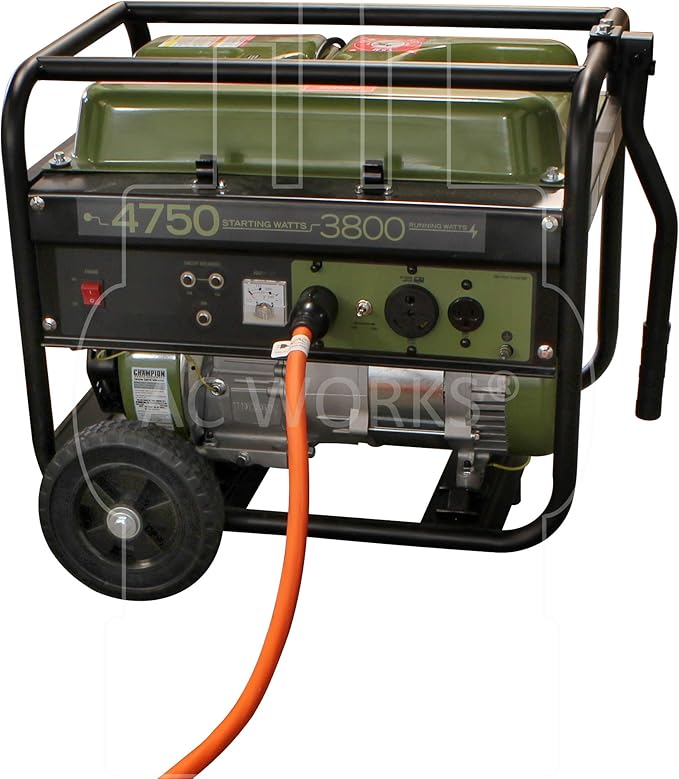 AC WORKS L5-30 30Amp 3-Prong Locking Generator Distribution Cord (25FT L5-30 to Tri-Household Flexible)