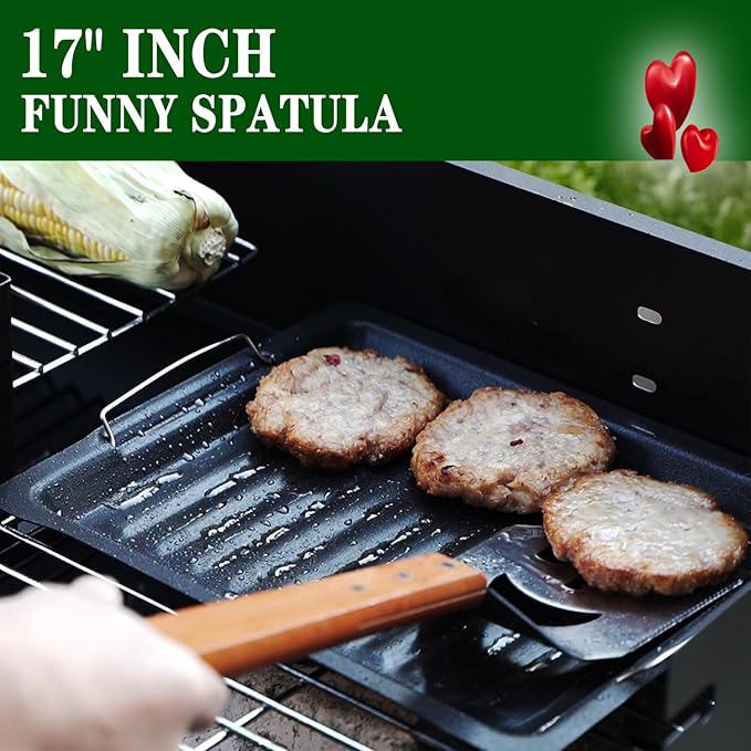 BBQ Gift for Men Dad Husband Fathers Day Birthday Gifts 7 in 1 Grill Spatula Fun BBQ Accessories Funny Grill Spatula for Outdoor Cooking Outdoor Cooking Camping Multifunctional Tool