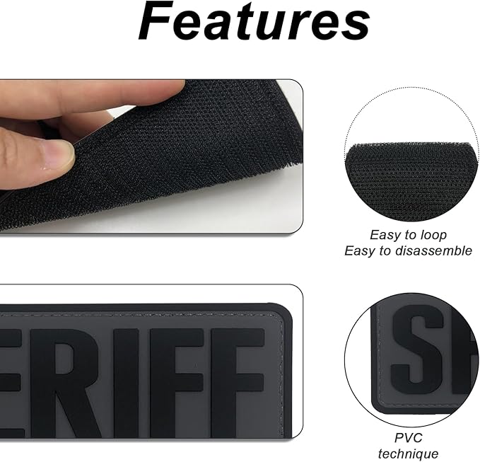 3Pcs PVC Patch with Hook Fastener Back for Hats Caps Vests Clothing Bags Backpacks (3 Pack 1Pcs 4 x 1.4 1Pcs 6 x 2 and 1Pcs 8.5 x 3)