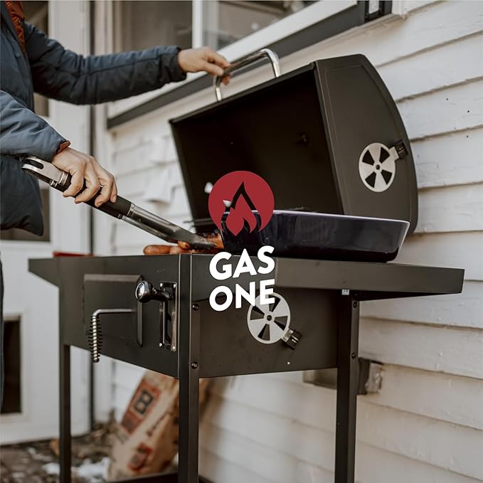 GasOne Charcoal Grill CGS-24A – 24-inch BBQ Charcoal Grill – Outdoor Charcoal Smoker with Multiple Tier Heat Control – for Camping Picnic Patio Backyard Barbecue Outdoor Cooking