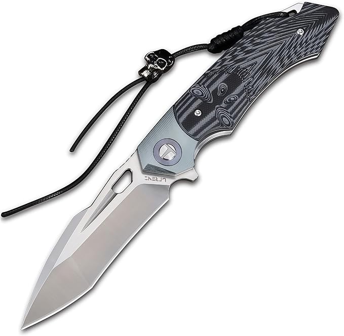 Folding Knife Hiking Gear Outdoor Knives HRC 58-60 G10 Handle Ball Bearing Pivot Lightweight Outdoor Knife for Backpacking Small Pocket Knife for Men Gifts for Hunters Men who have Everything