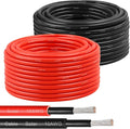 Solar Panel Wire 10 AWG(6mm²) - Solar Extension Cable 50Ft Black &amp 50Ft Red 10 Gauge Tinned Copper PV Wire for Outdoor Automotive RV Solar Panel Boat Marine (Black+Red)