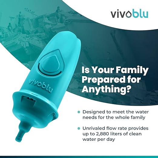 VivoBlu Core Family Filter Emergency Water Filtration System: Gravity Water Filter for Camping Backpacking and Hiking - Travel Filter for Purification Outdoors or in Emergencies