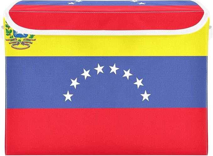 Venezuela 8 Stars Flag Bolivarian Republic Of Venezuela Storage Containers with Lids Foldable Closet Organizers Quart