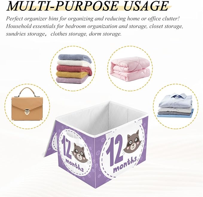 12_months Storage Container with Lid Stackable Closet Organizers Shoe Storage Boxes for Home Studyroom Home Decor