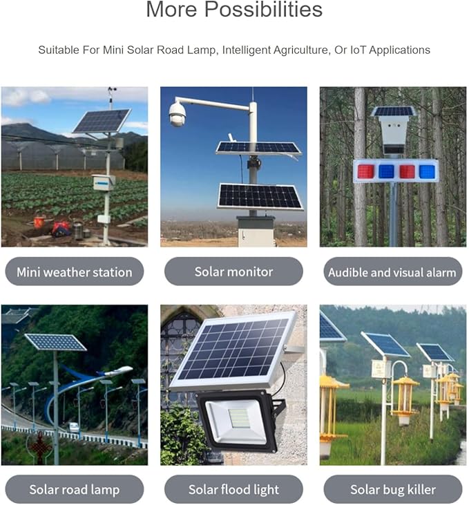 TUOPUONE Solar Power Manager (C) Compatible with General 6V-24V Solar Panels Supports 3X 18650 Batteries Multi Protection Circuits