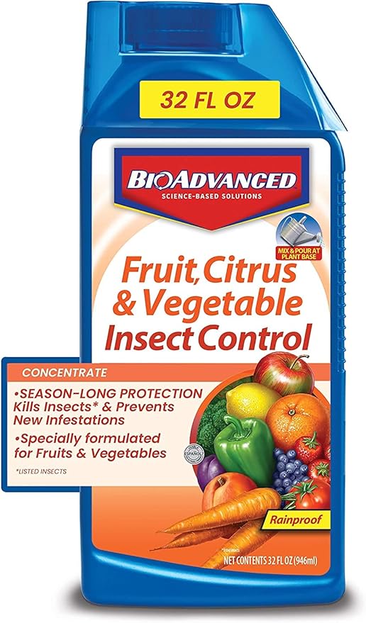 BioAdvanced Fruit Citrus &amp Vegetable Insect Control for Edible Gardening Concentrate 32 Oz with BioAdvanced Fruit &amp Citrus Tree Concentrate 32 oz