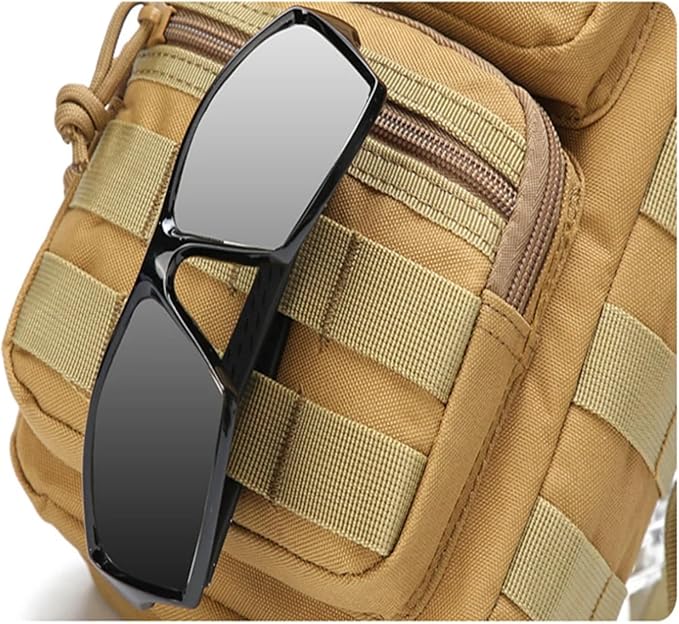 Outdoor Sports Hiking Sling Pack Camouflage Tactical Molle Shoulder Bag Trekking Hunting Backpacks Purse(Black)