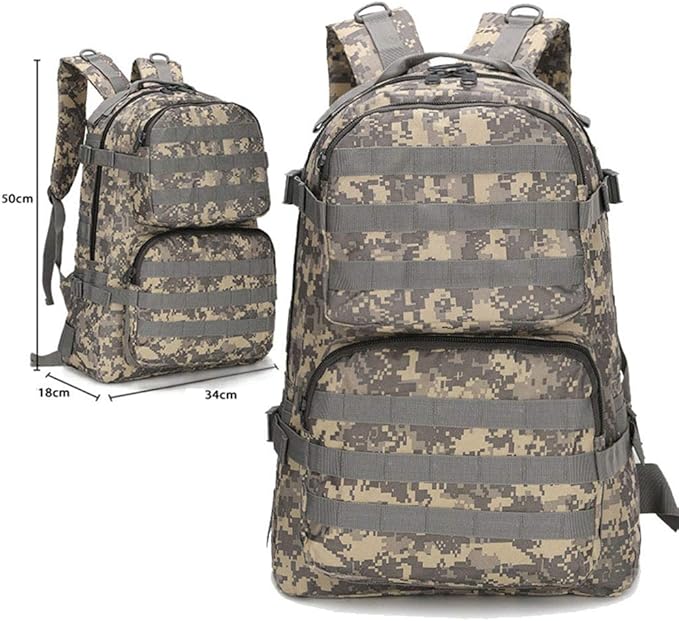 Outdoor Sports Pack Hiking Bag Tactical Rucksack Camo Knapsack Combat Camouflage Tactical 45L Molle Backpack