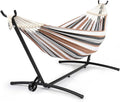 ONCLOUD Outside Hammock with Stand Portable Hammock Set with Wheel for Camping Backyard Heavy Duty Hammock with Carry Bag&amp2 Wooden Combs 440LBS Coffee Brown