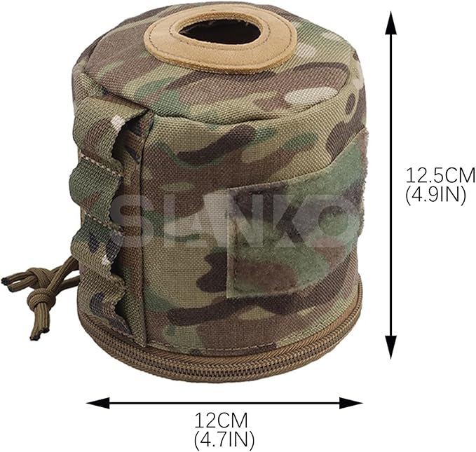 Outdoor Tactical Toilet Roll Holder Molle Pouch Portable Roll Paper Storage BagCamping Hunting Fishing Hiking Accessories Pack (Grey)