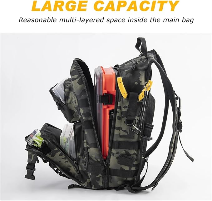 Compatible For Water Proof Fishing Tactical Backpack Outdoo Travel Bag Climbing Hunting Hiking