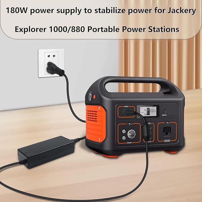 24V 180W Charger for jackery 1000 880 Power Supply Cables Compatible with Jackery Explorer 1000 E1000 880 E880 Portable Power Station Solar Generator Replacement KA18024075-6C AC Adapter