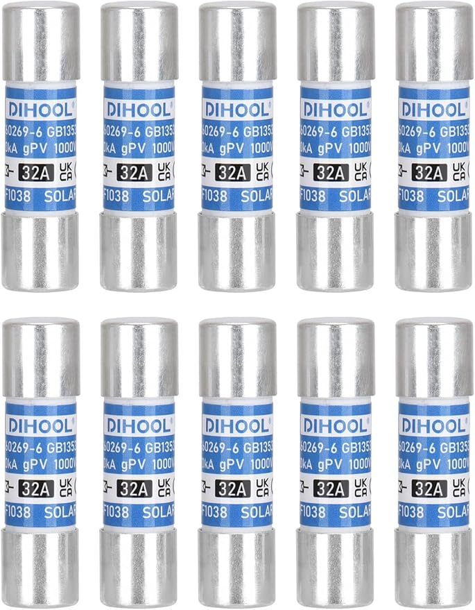 DIHOOL 30 Amp Solar Fuse Without in-Line Fuse Holder for Solar Connector 10pcs 10x38mm