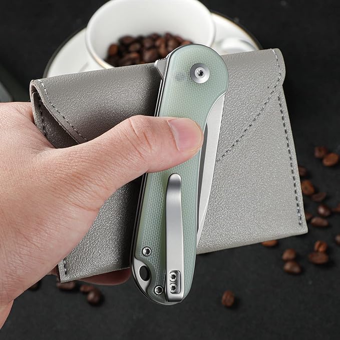 CIVIVI Elementum II Pocket Folding Knife 2.96 Nitro-V Steel Blade G10 Handle Utility Knife with Deep Carry Pocket Clip for Camping Hiking Hunting C18062P-2