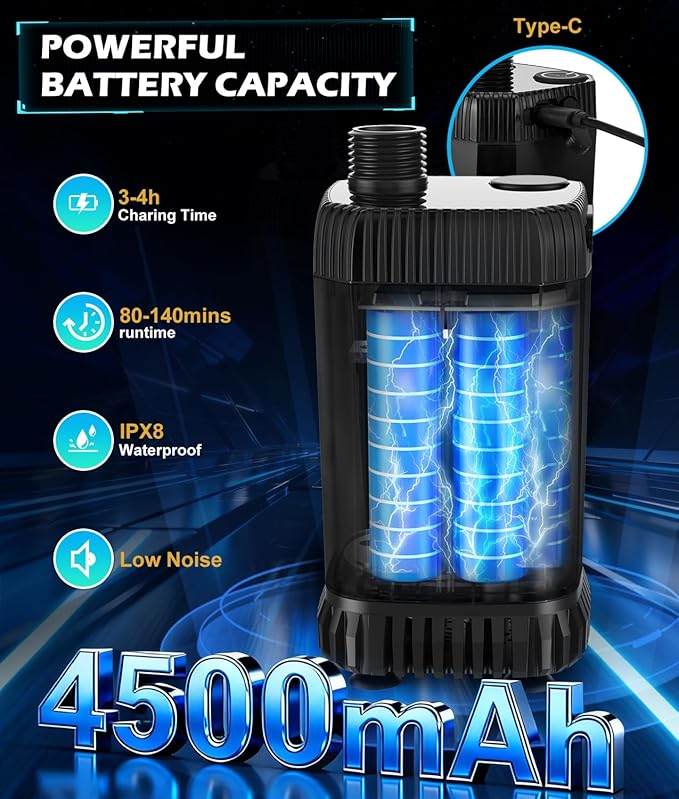 2026 Upgraded Portable Shower for Camping with Heater Rechargeable Camping Shower with Intelligent LED Display 5 Gal Foldable Bucket 4 Spray Modes Portable Shower for Travel Pet Bath Car Washing