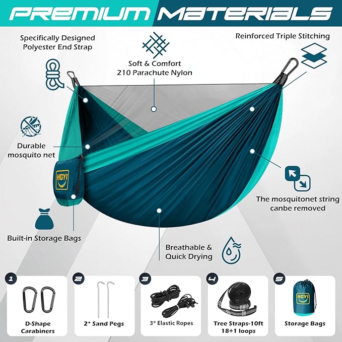 Camping Hammock Mosquito NetDouble &amp Single Portable Hammocks Hammocks with 2 Tree StrapsHammock Tent for Travel CampingCamping Accessories for Indoor Outdoor Hiking Backpacking Backyard Beach