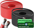 Bateria Power 2x50 Feet Solar Panel Wire 12AWG (4mm²) Tinned Copper Solar Panel Extension Cable PV Wiring for Photovoltaic Solar System Automotive RVs Marine (50FT Red + 50FT Black)