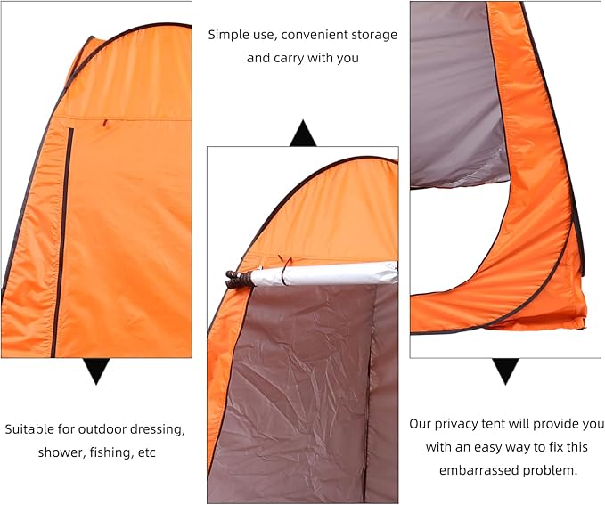 Abaodam Fully Automatic Outdoor Changing Tent Privacy Shelter for Camping Fishing and Instant Setup Space Windproof Orange
