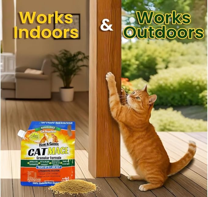 Nature's Mace Cat Mace Granules Outdoor cat Repellent for Yards Gardens and Plants. Safe for People Pets and Plants. Gradual Training Tool. (6 Pounds Granular (Pack of 1))