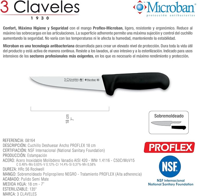 Cuchillo Desshuesar Ancho Proflex 18 cm - 7 Inches FH 3C