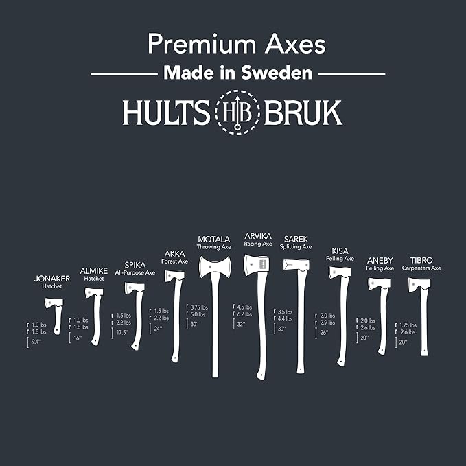 Hults Bruk 840732 Tibro Carpenter Axe - 1.75 lb Head 20 Handle