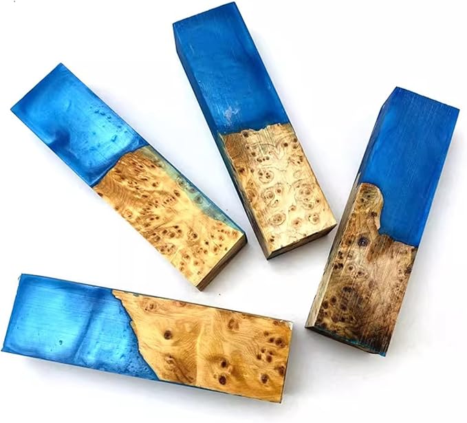 Chef Knife Handle Blank Material 2pcs DIY Handmade Resin and Wood Materials Carpenter Enthusiast
