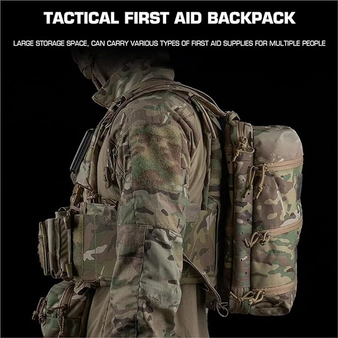 Bag Tactical Compact Assault Medical Backpack Outdoor Hunting Fishing Camping Motorcycle Multipurpose Back Panel(MC)