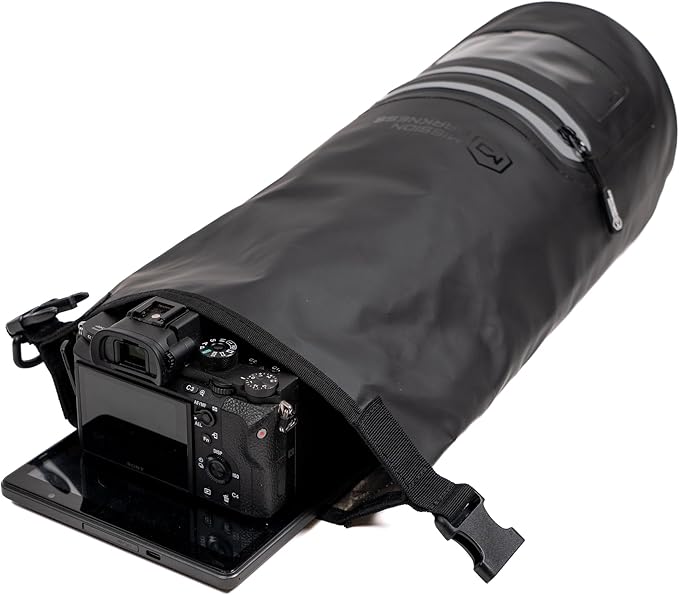 Mission Darkness Dry Shield Faraday Tote 7L Capacity // Waterproof Dry Bag for Electronic Device Security &amp Transport Signal Blocking Anti-Tracking EMP Shield Data Privacy Fits Phones Tablets Radi