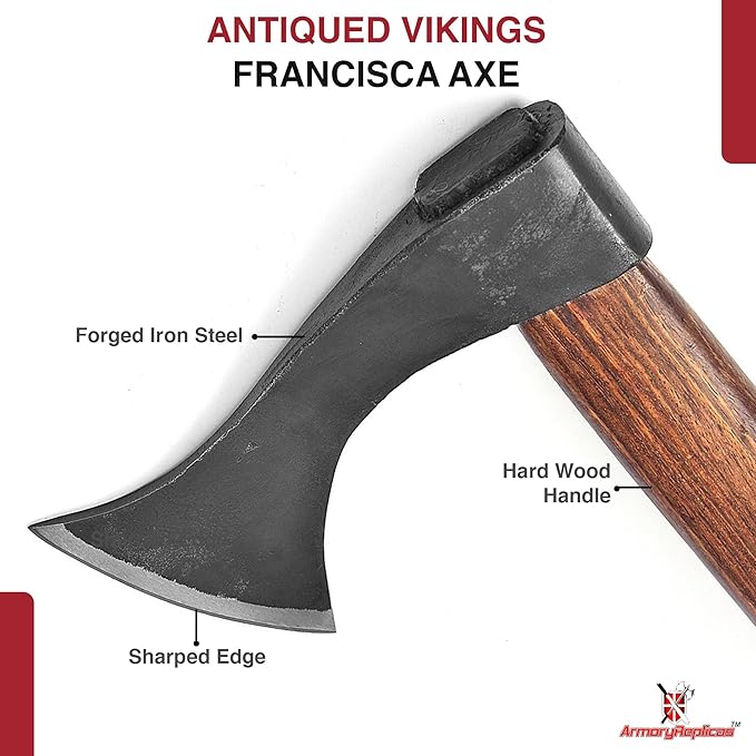 Armory Replicas™ Antiqued Vikings Francisca Outdoor Chopping Axe Hatchet