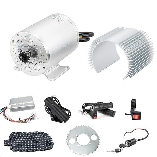 48V Go Kart Motor Assembly 1000W Electric Brushless DC Motor System 3500RPM with 30A BLDC Control Unit Handlebar Twist Grip Control (48V1000W Set with Mounting Bracket)