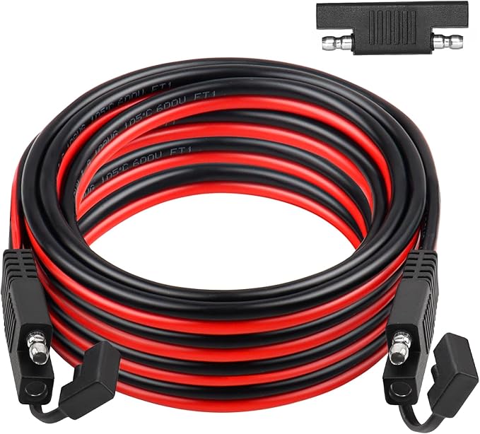 SAE Extension Cable 10AWG 20FT Quick Disconnect Tinned Copper Wire with SAE Connector Wire for Solar Panel Battery Tender Motorcycle Automotive RV Cars Tractor 10 Gauge