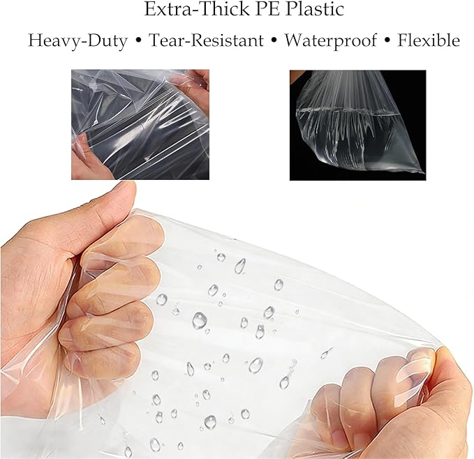 Clear Engine Storage Cover Bags Extra-Thick Heavy-Duty Transparent PE Protective Covers for Engine Storage and Workshop Use Available in 5-Pack or 10-Pack 39.4 x 47.2 in &amp 55.1 x 55.1 in