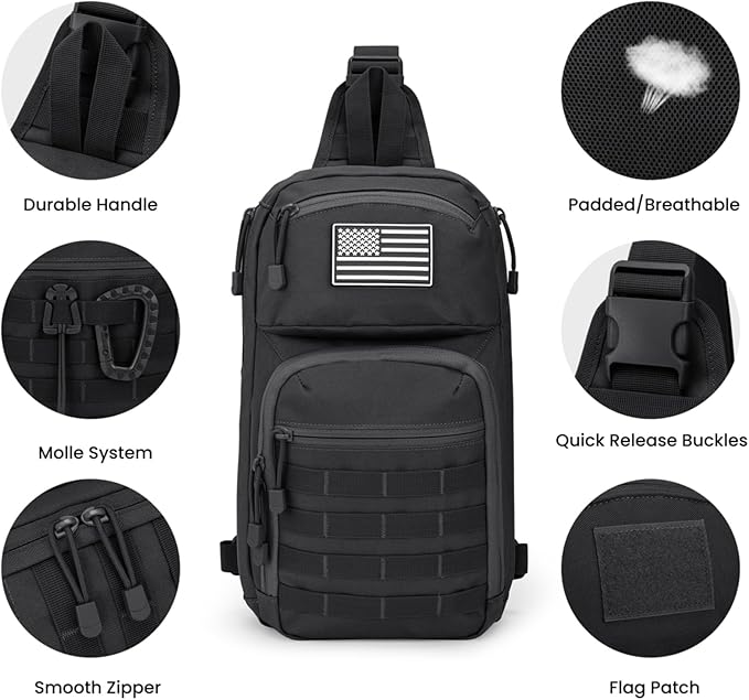 G4Free Outdoor Tactical Bag Backpack and 10L Tactical EDC Sling Bag Backpack