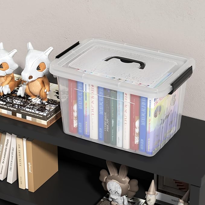 18 Quart Storage Boxes 4-Pack Clear Plastic Storage Bins with Lids