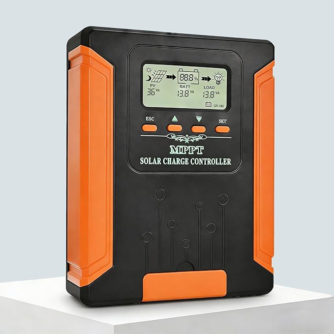 80A MPPT Solar Charge Controller 12V/24V/36V/48V DC Output for LiFePO4 AGM Sealed Gel Flooded Lithium Battery MPPT Controller with LCD Display for 18/160V Solar Panels (APP Control)