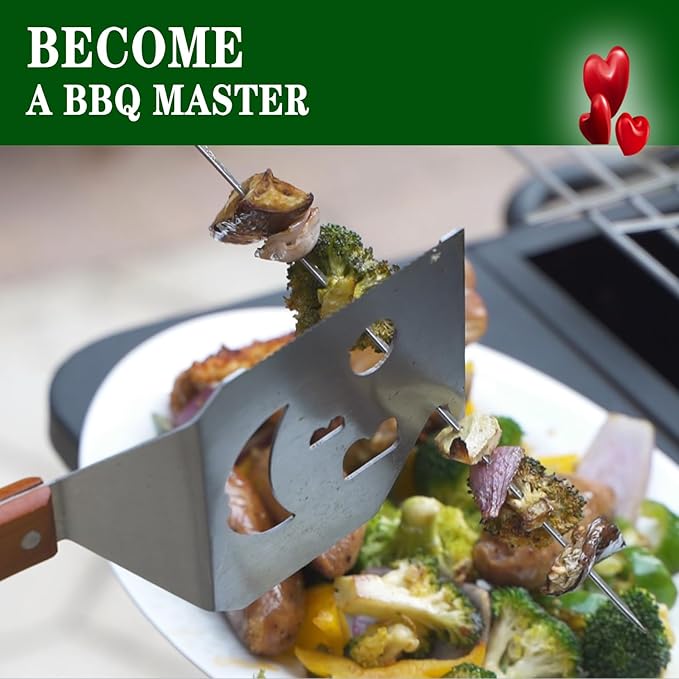 BBQ Gift for Men Dad Husband Fathers Day Birthday Gifts 7 in 1 Grill Spatula Fun BBQ Accessories Funny Grill Spatula for Outdoor Cooking Outdoor Cooking Camping Multifunctional Tool