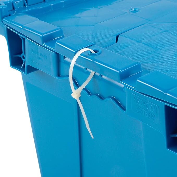Monoflo Plastic Distribution Container With Hinged Lid 21.9 x 15.2 x 12.8” Blue