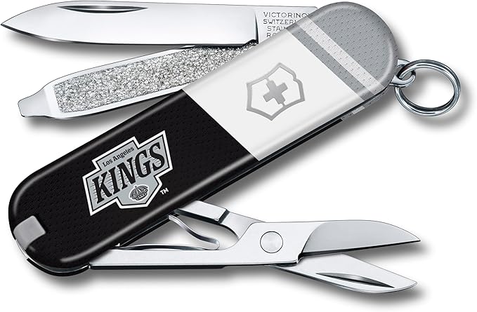 Victorinox Classic SD Swiss Army Knife – Compact 7 Function Swiss Made Pocket Knife with Small Blade Screwdriver and Key Ring – Los Angeles Kings