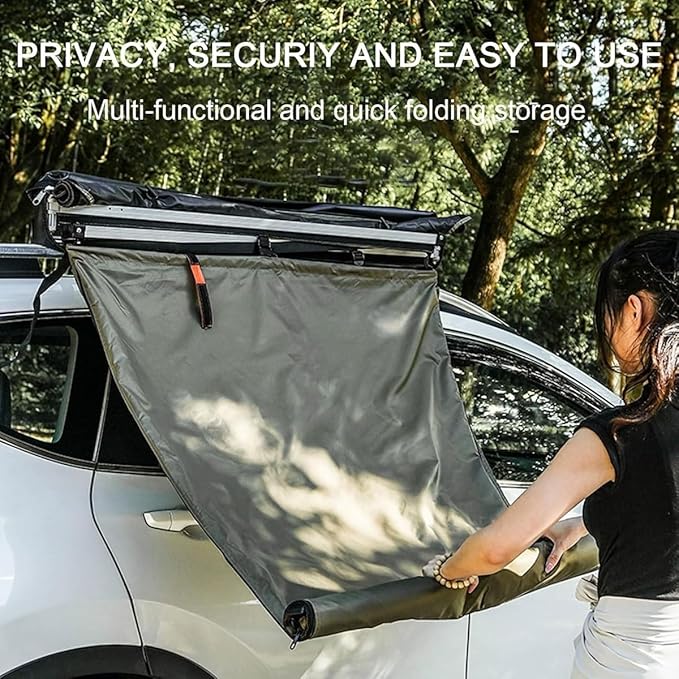 Car Camping Shower TentShower Awning for Roof Rack with RoofPortable Privacy Shelter Bathroom Outdoor Camping Changing RoomOxford Waterproof Tentfor Universal Car Roof Rack Bars