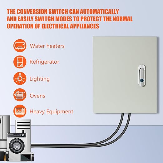 Automatic Transfer Switch 125-Amp for Generator Dual Power Transfer Panel 3P 120/240V with Manual &amp Automatic Modes - Seamless Power Switching Solution