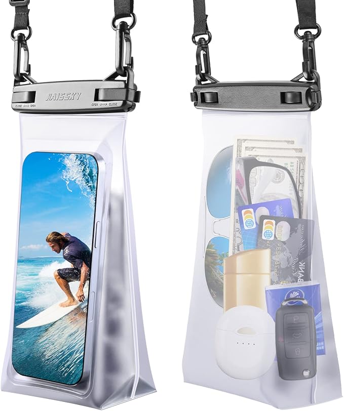 HAISSKY Large Waterproof Phone Pouch Floating Dry Bag for iPhone 13 12 11 Pro Up to 6.9 Waterproof Bag with Adjustable Strap Sunscreen Glasses Storage Dry Bag for Swimming Beach Water Parks (1 Pc)