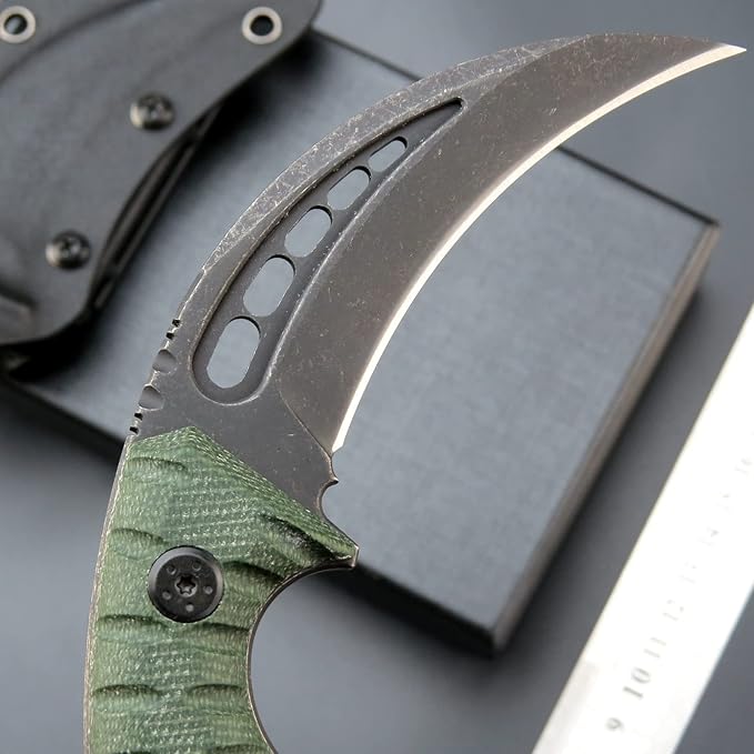C1112 Fixed knifeFixed Blade KnifeD2 Steel Blade +G10 Handle Outdoor Camping KnivesEDC Tool Knifes with Kydex Sheaths(Green)