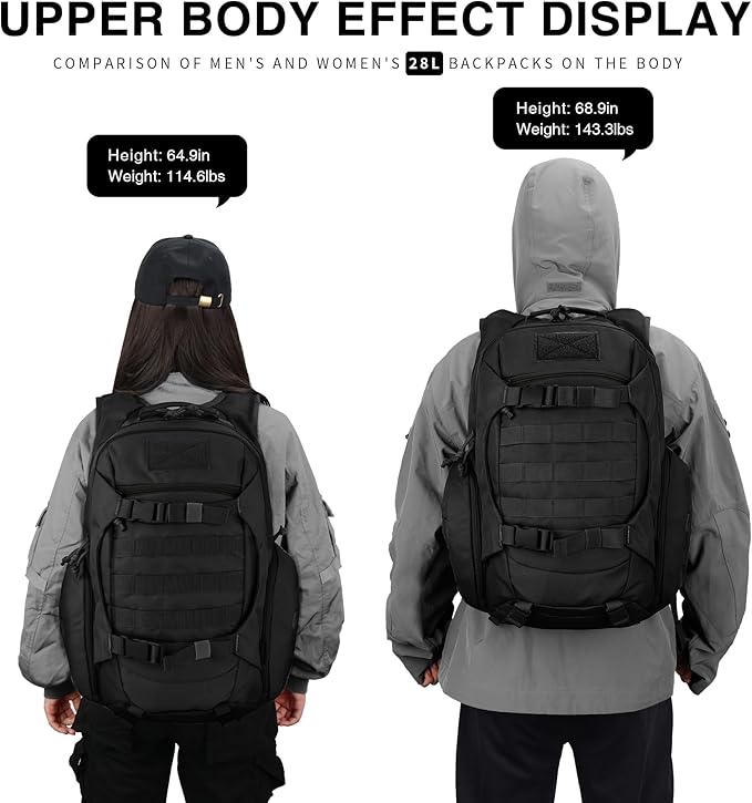 Mardingtop 28L Tactical Backpack for Men with Molle Pouch Tool Utility Pouch Bag