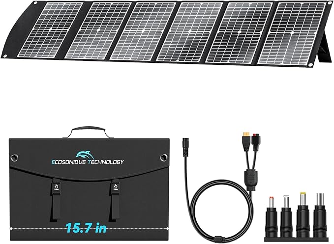 100W Portable Solar Panel Extremely Lightweight Compact Foldable with USB QC3.0 Type-C PD3.0 Anderson and XT60 DC 20V for Camping Power Station Solar Generators Cell Phones