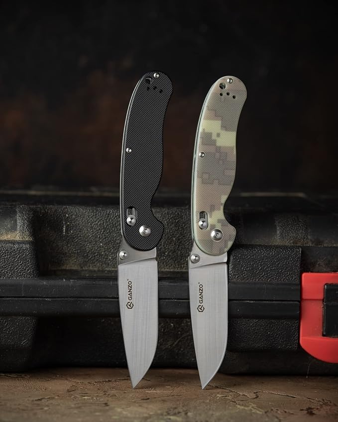 Firebird GANZO FB727S-CA Folding Pocket Knife 440C Stainless Steel Blade G10 Handle with Clip Hunting Fishing Outdoor EDC Knife (Camouflage)