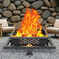 47 Inch Fire Pit for Outside Outdoor Wood Burning Firepit with Poker Heavy Duty Fire Pit for Camping Backyard Patio