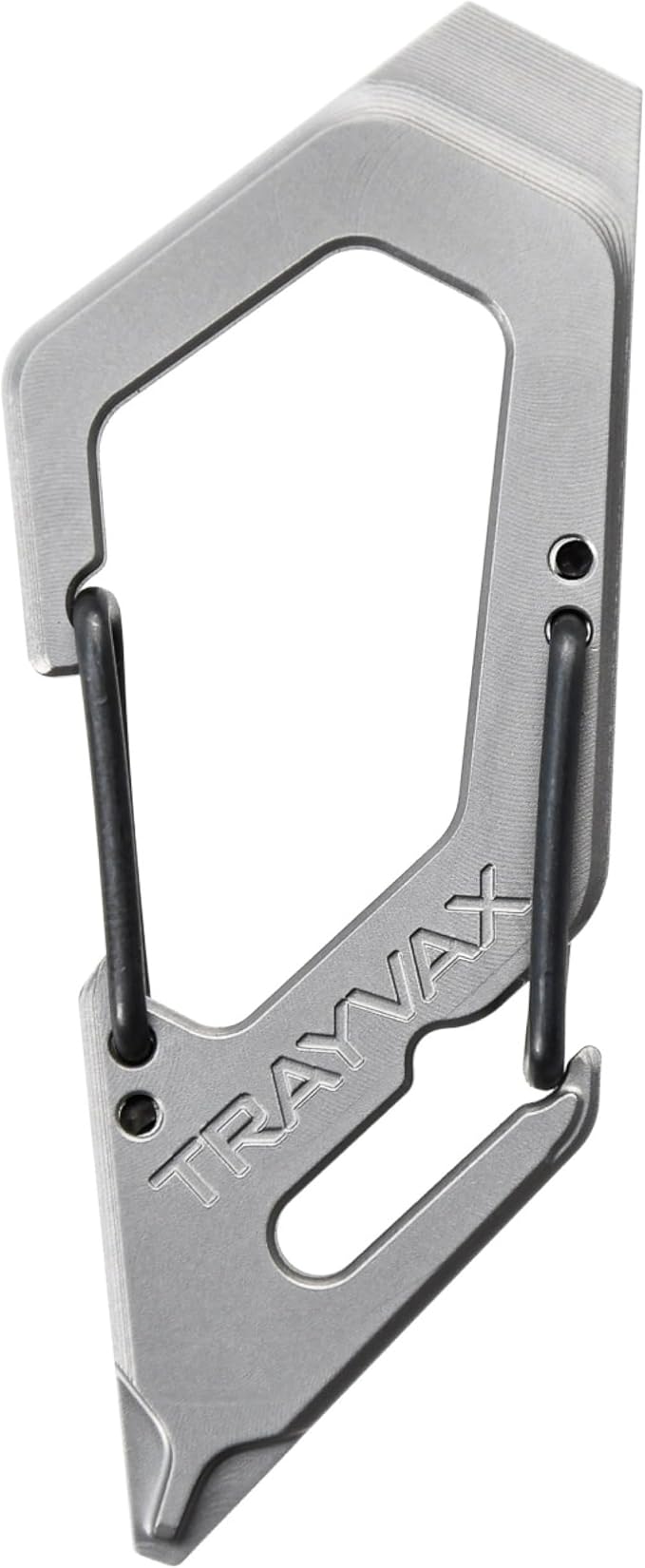Trayvax Talon Carabiner Clip Multi-Tool S35VN Stainless Steel Quick Release Keychain Multitool with Bottle Opener and Screwdrivers Silver